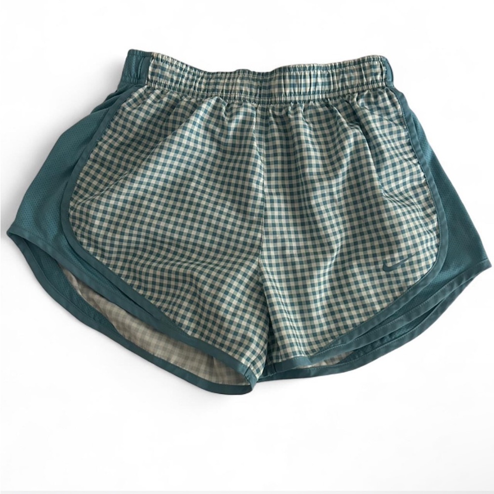 Nike Women's Blue And White Gingham Shorts